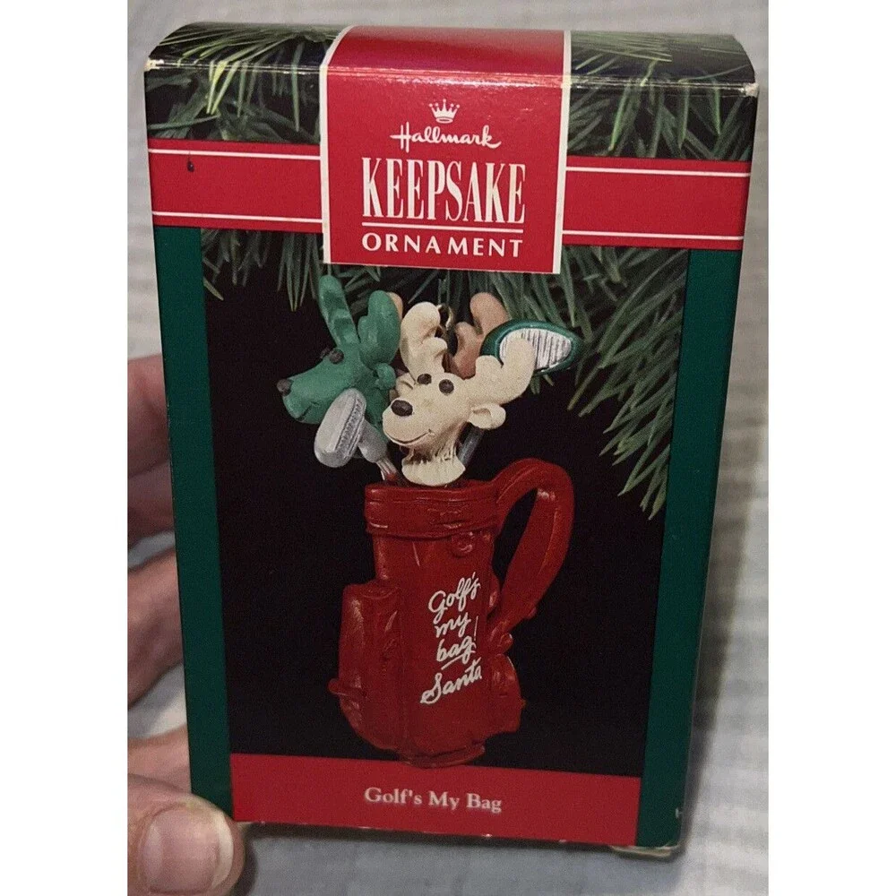 Golf's My Bag 1990 Santa's Says Golf Is A Perfect Way To Relax,Hallmark Ornament